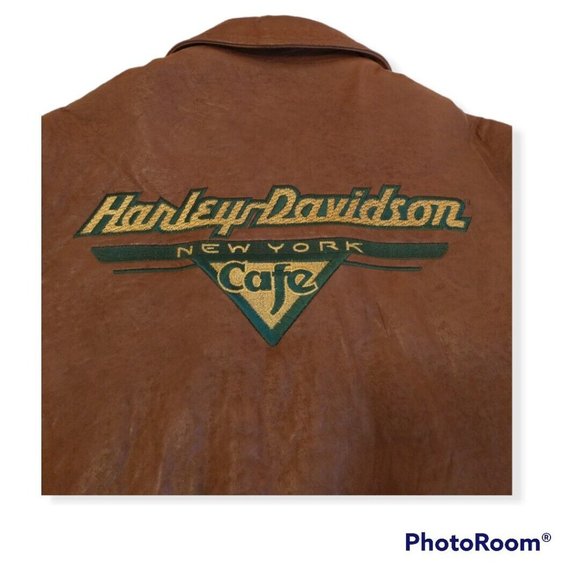 Vintage Men's Harley-Davidson Cafe New York Super-Soft Leather Jacket - Picture 2 of 8